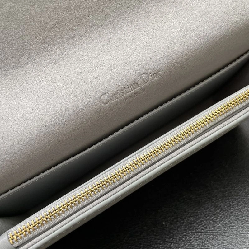 DailyWear 2247 Lady Dior Pouch Ultramatte Cannage Lambskin with Diamond Motif Grey