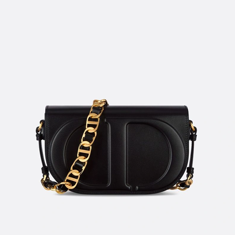 DailyWear 2333 Mini Dior CD Signature Messenger Box Calfskin Black