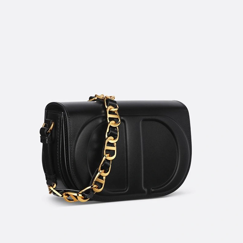 DailyWear 2333 Mini Dior CD Signature Messenger Box Calfskin Black