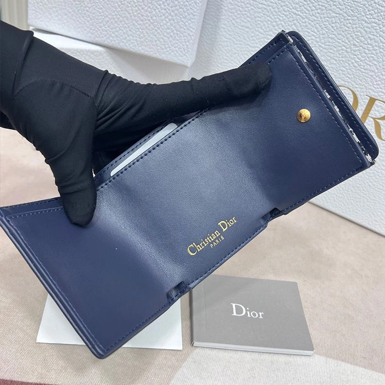 DailyWear 4697 Dior 30 Montaigne Wallet Oblique Motif Canvas Blue