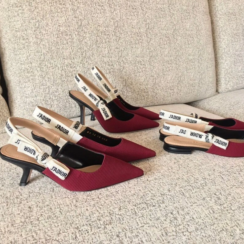 DailyWear 5398 J'Adior Slingback Pumps Women Technical Fabric Burgundy