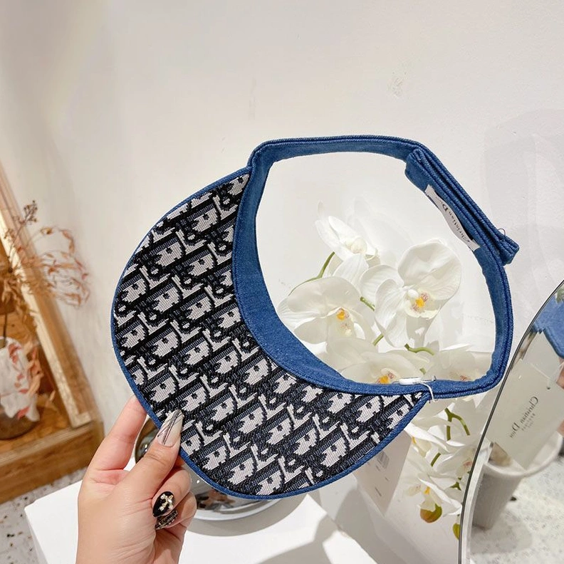 DailyWear 5862 Christian Dior Visor D-Oblique Motif Denim Blue