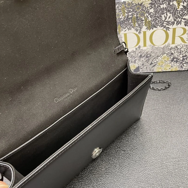 DailyWear 6211 Lady Dior Pouch Ultramatte Cannage Lambskin with Diamond Motif Black