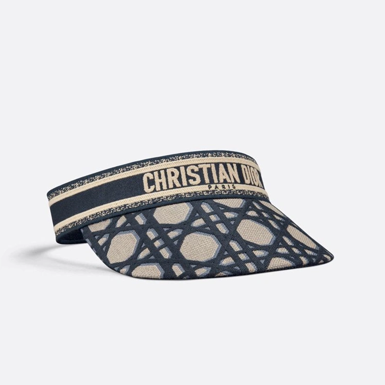 DailyWear 7110 Christian Dior Visor In Macrocannage Motif Cotton Blue