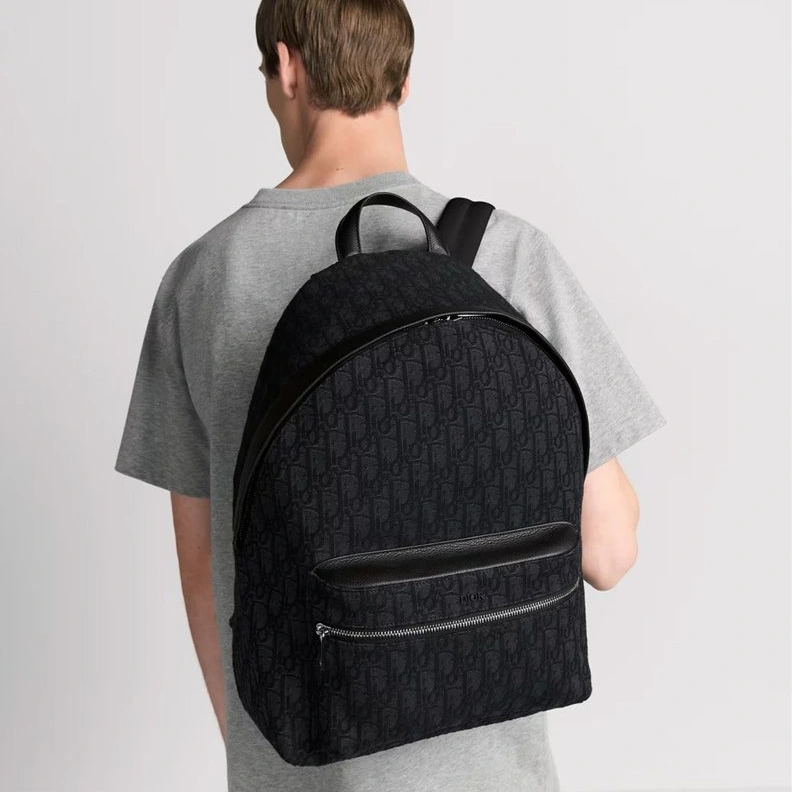 DailyWear 7312 Dior Rider Backpack In Oblique Motif Canvas Black