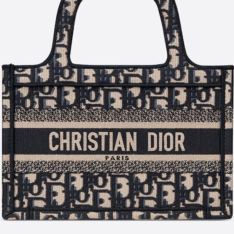 DailyWear 8604 Mini Dior Book Tote In Oblique Motif Canvas Blue