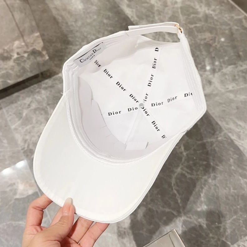 DailyWear 8707 Dior Baseball Cap Christian Dior Couture Motif Cotton White
