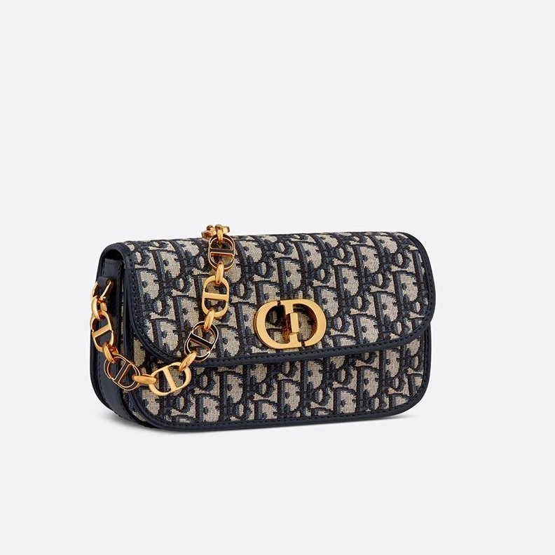 Dior 30 Montaigne Avenue Bag In Oblique Motif Canvas Blue Comfortable 2365