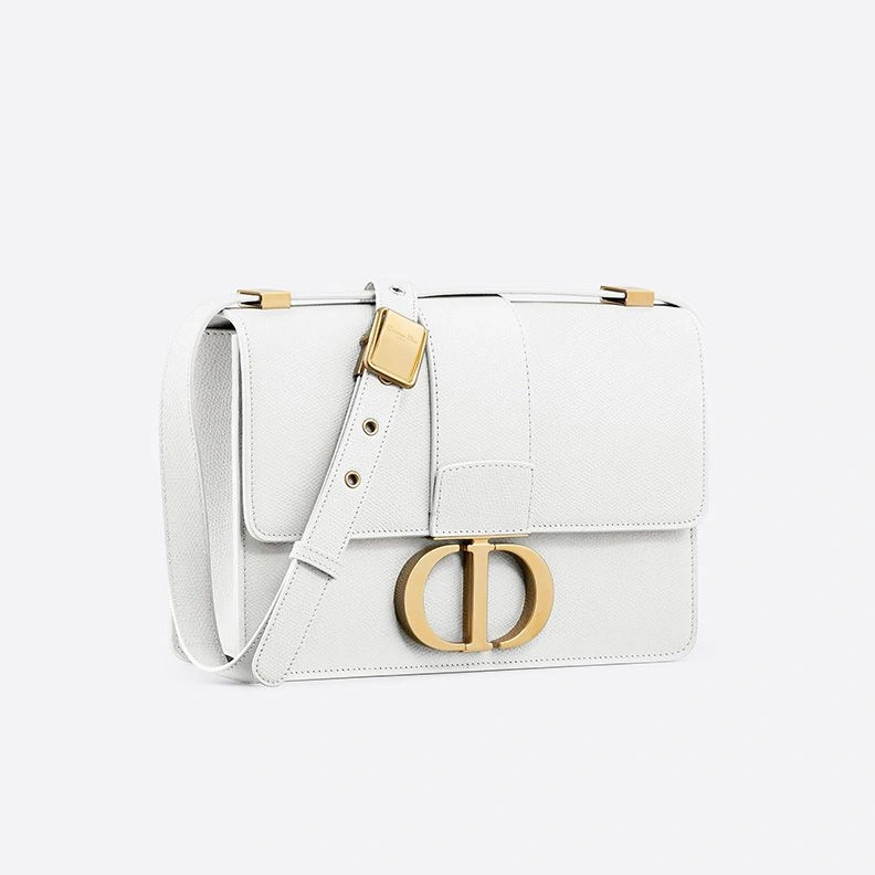 Dior 30 Montaigne Bag In Grained Calfskin White Comfortable 345