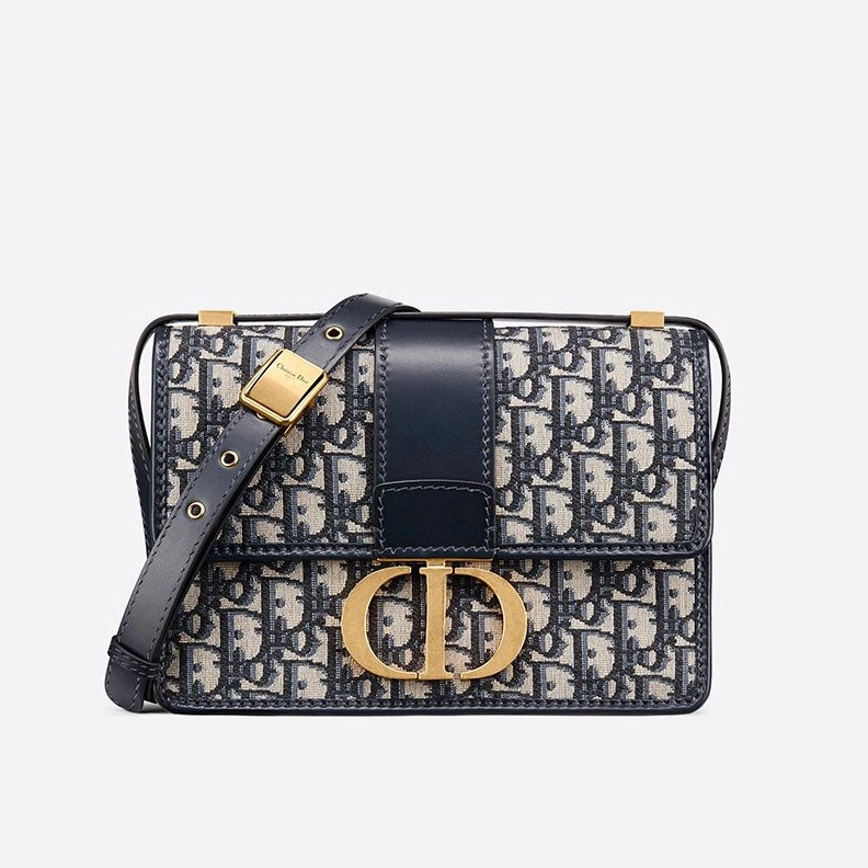 Dior 30 Montaigne Bag In Oblique Motif Canvas Blue GoAnywhere 2933