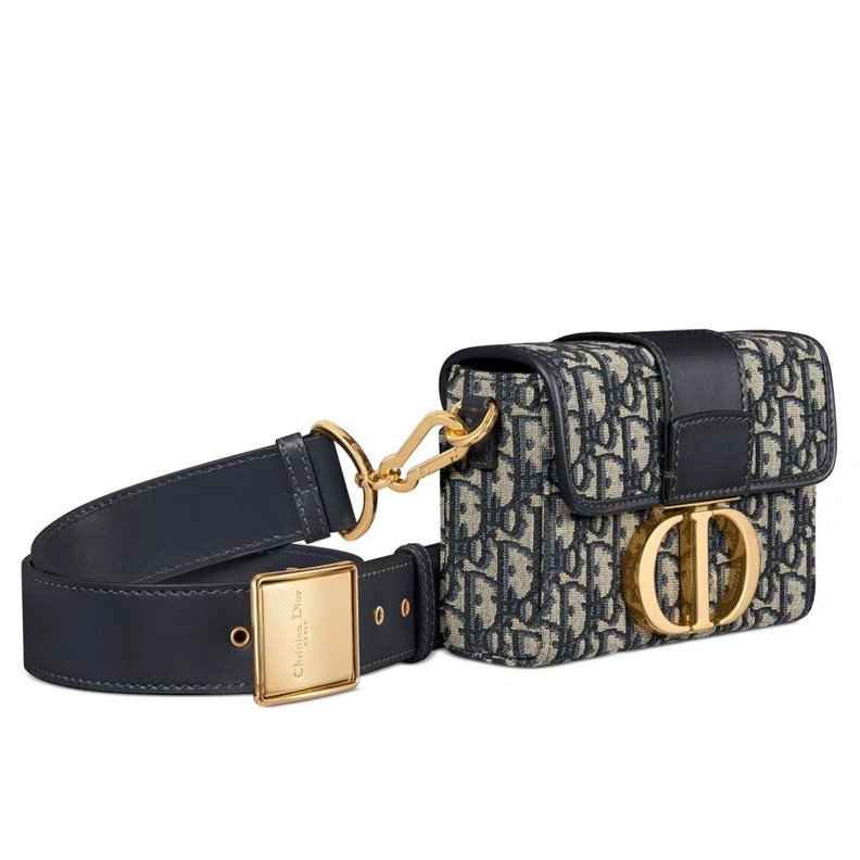 Dior 30 Montaigne Box Bag In Oblique Motif Canvas Blue BestValue 1700