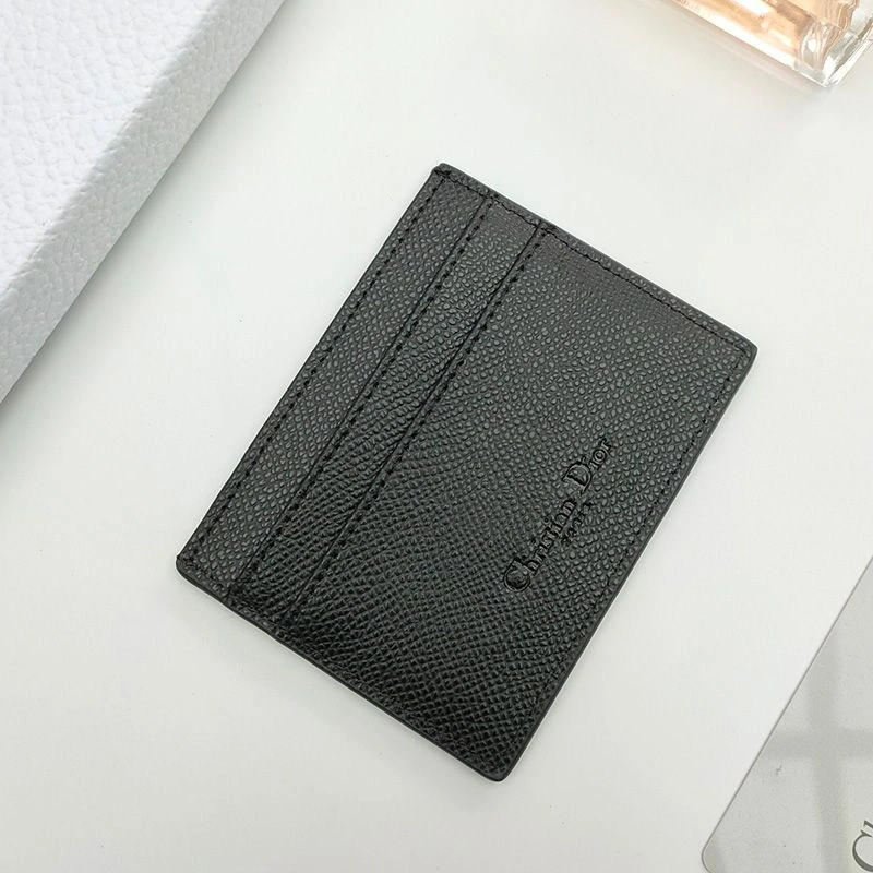 Dior 30 Montaigne Card Holder Grained Calfskin Black BestValue 2142