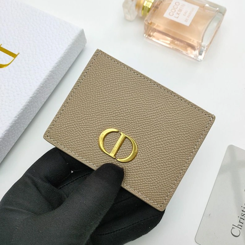 Dior 30 Montaigne Card Holder Grained Calfskin Khaki Popular 3107