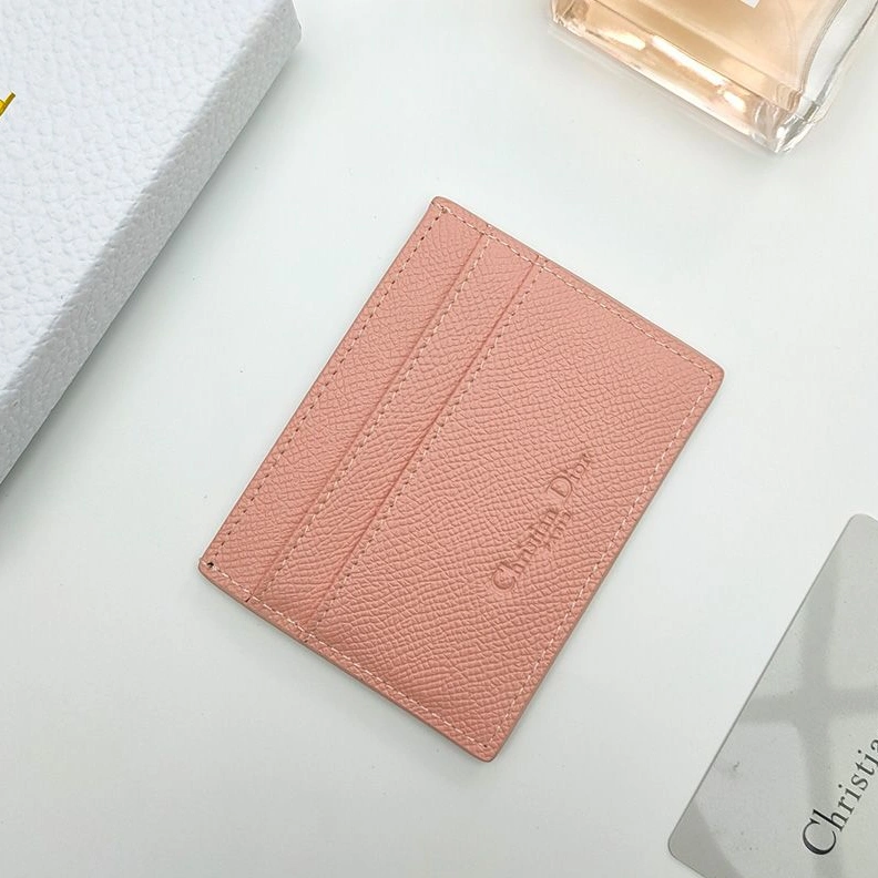 Dior 30 Montaigne Card Holder Grained Calfskin Pink Fashionable 5433