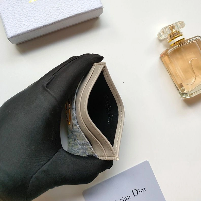 Dior 30 Montaigne Card Holder Oblique Motif Canvas With CD Icon Signature Grey AllSeason 4025