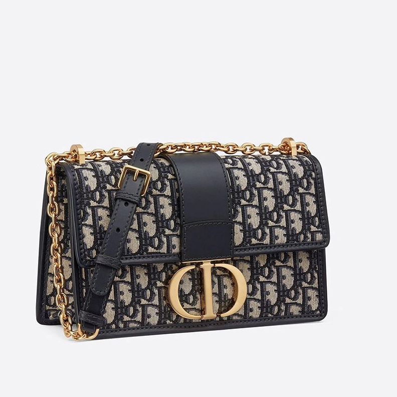 Dior 30 Montaigne Chain Bag In Oblique Motif Canvas Blue AllSeason 6522