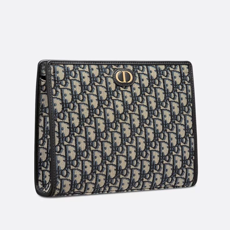 Dior 30 Montaigne Dea Pouch In Oblique Motif Canvas Blue SportInspired 1605