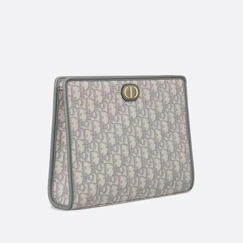 Dior 30 Montaigne Dea Pouch In Oblique Motif Canvas Grey StreetReady 467
