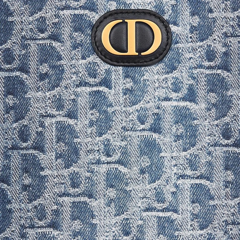 Dior 30 Montaigne Dea Pouch In Oblique Motif Denim Blue Trendy 7098