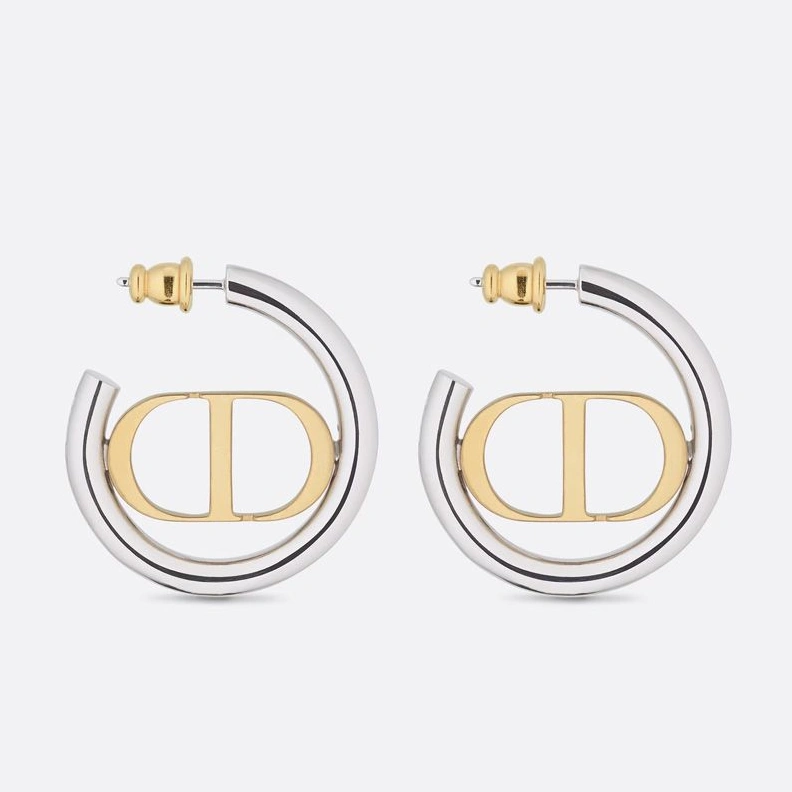 Dior 30 Montaigne Earrings Metal Gold Silver Trendy 8588