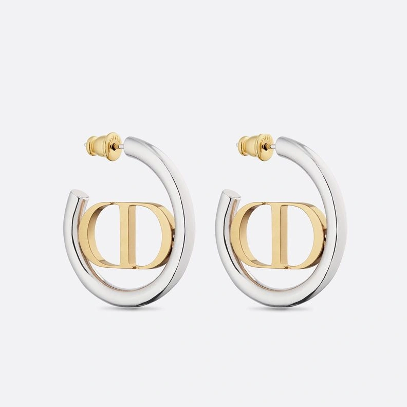 Dior 30 Montaigne Earrings Metal Gold Silver Trendy 8588