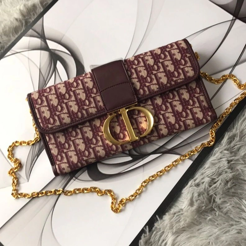 Dior 30 Montaigne Pouch Oblique Motif Canvas Burgundy GoAnywhere 1694