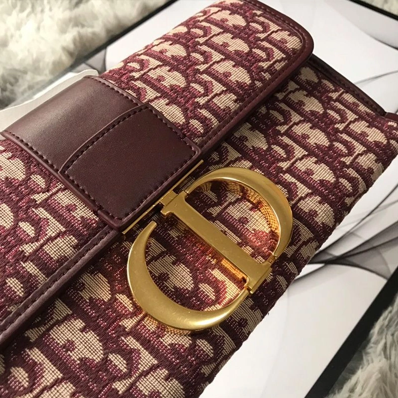 Dior 30 Montaigne Pouch Oblique Motif Canvas Burgundy GoAnywhere 1694
