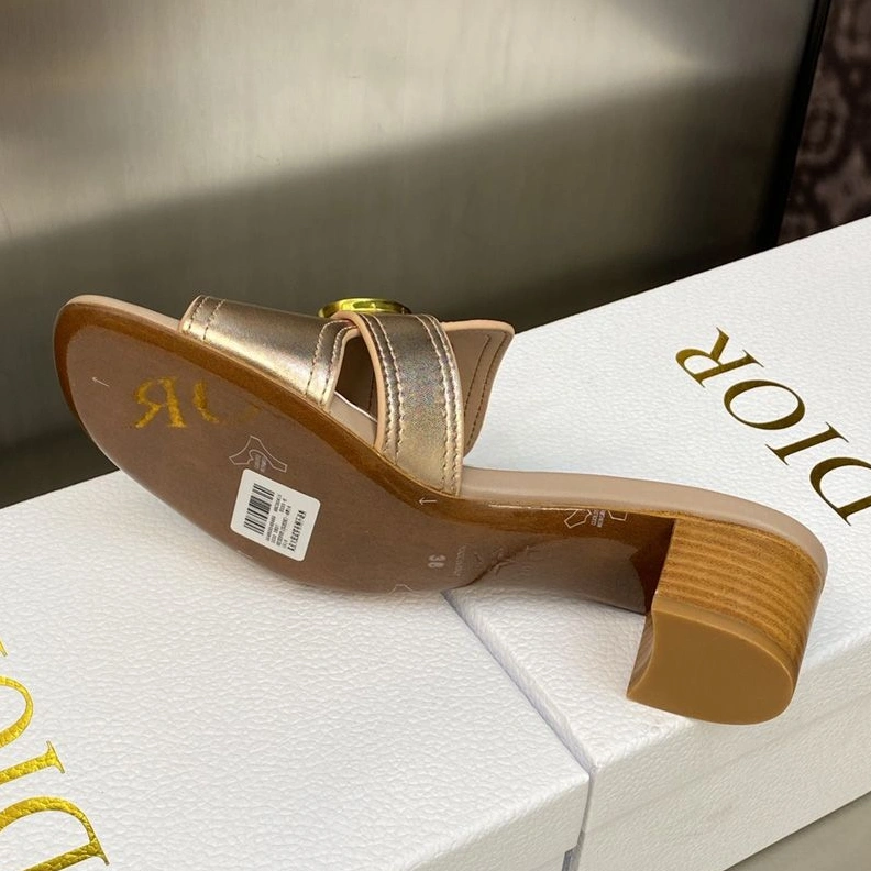 Dior 30 Montaigne Slides Women Calfskin Rose Gold HighQuality 4564