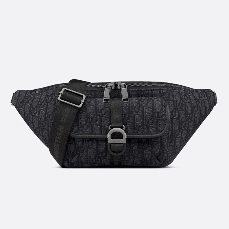Dior 8 Belt Bag In Oblique Motif Canvas Black Trendy 9274
