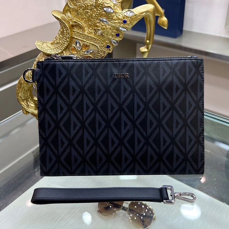 Dior A5 Pouch In CD Diamond Canvas Black SmartChoice 3515