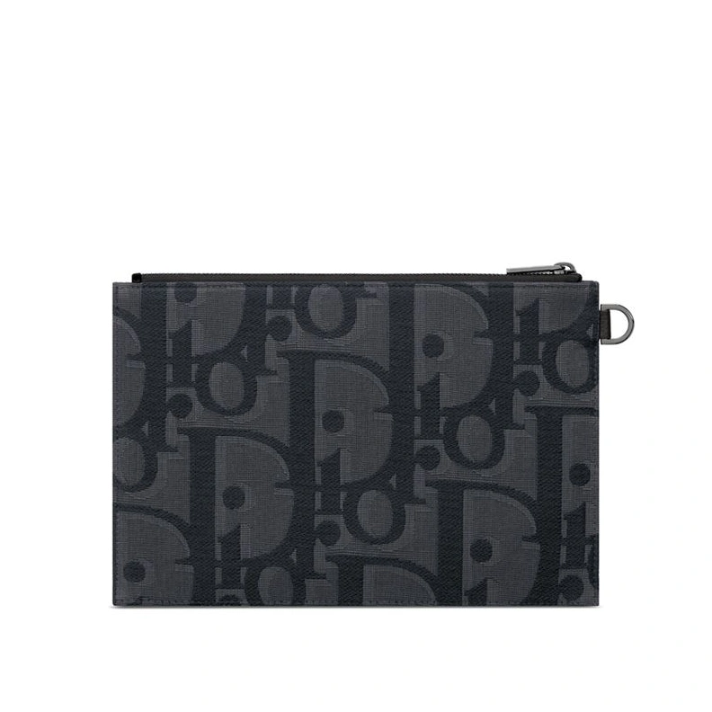 Dior A5 Pouch In Maxi Oblique Motif Canvas Black HighQuality 9456