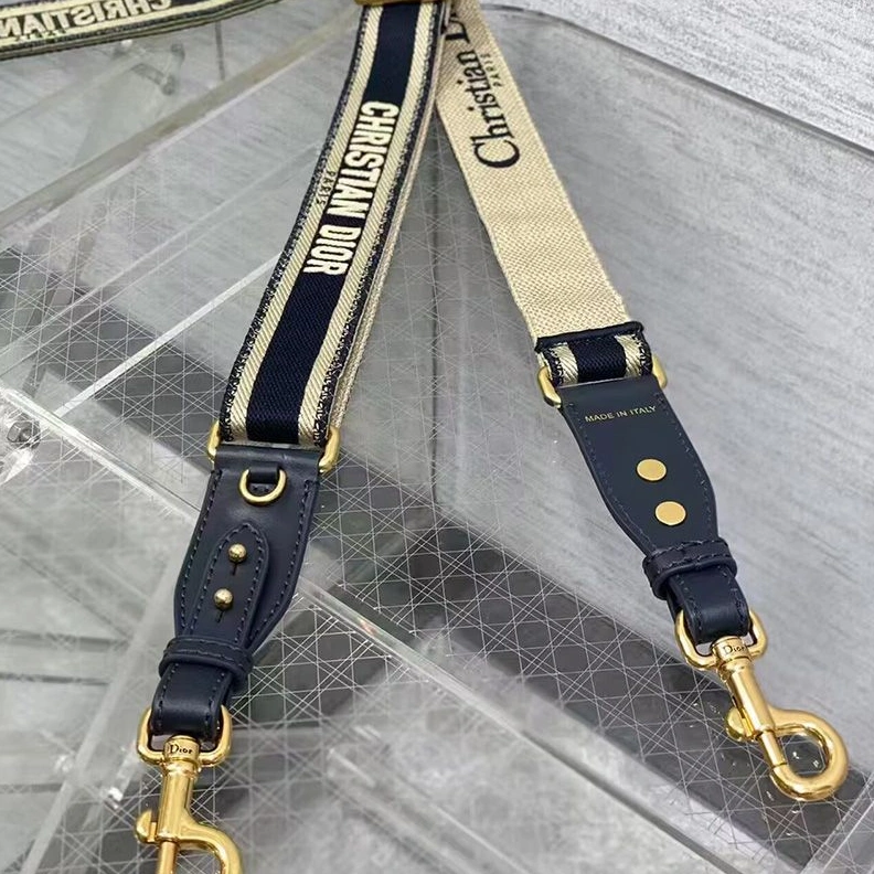 Dior Adjustable Shoulder Strap In Christian Dior Motif Cotton Blue StreetReady 8569