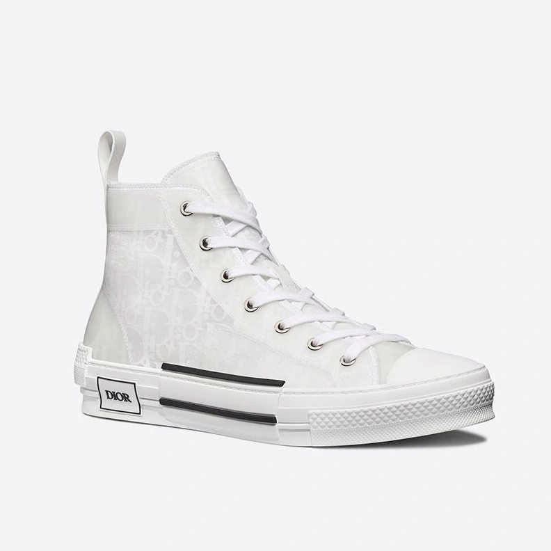 Dior B23 High-Top Sneakers Unisex Oblique Motif Canvas White DailyWear 4923