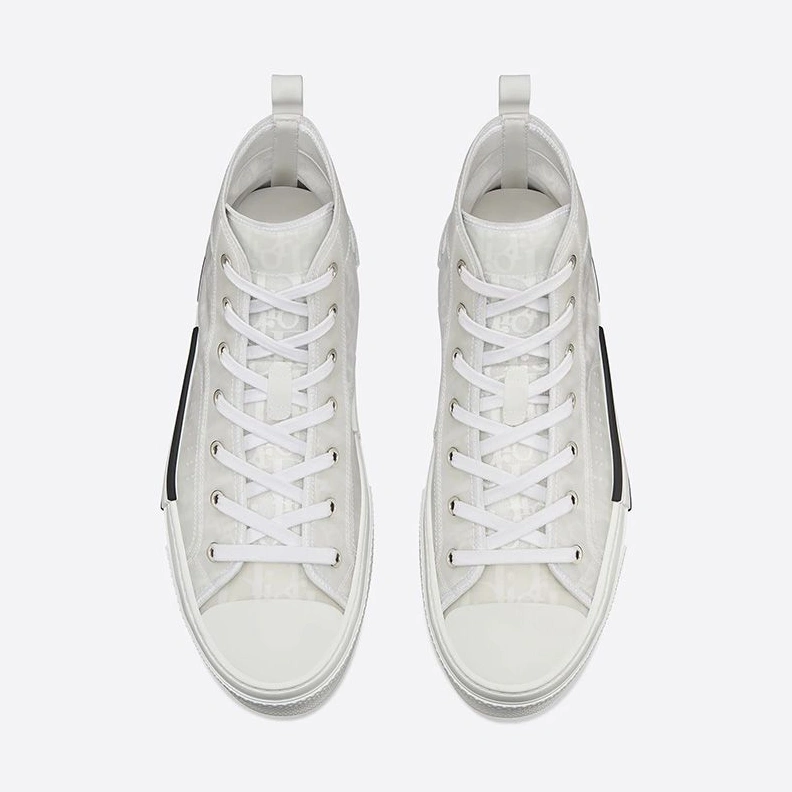 Dior B23 High-Top Sneakers Unisex Oblique Motif Canvas White DailyWear 4923
