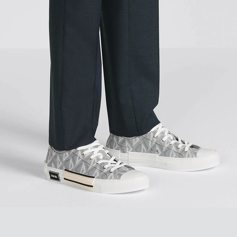 Dior B23 Sneakers Unisex CD Diamond Motif Canvas Grey GoAnywhere 4907