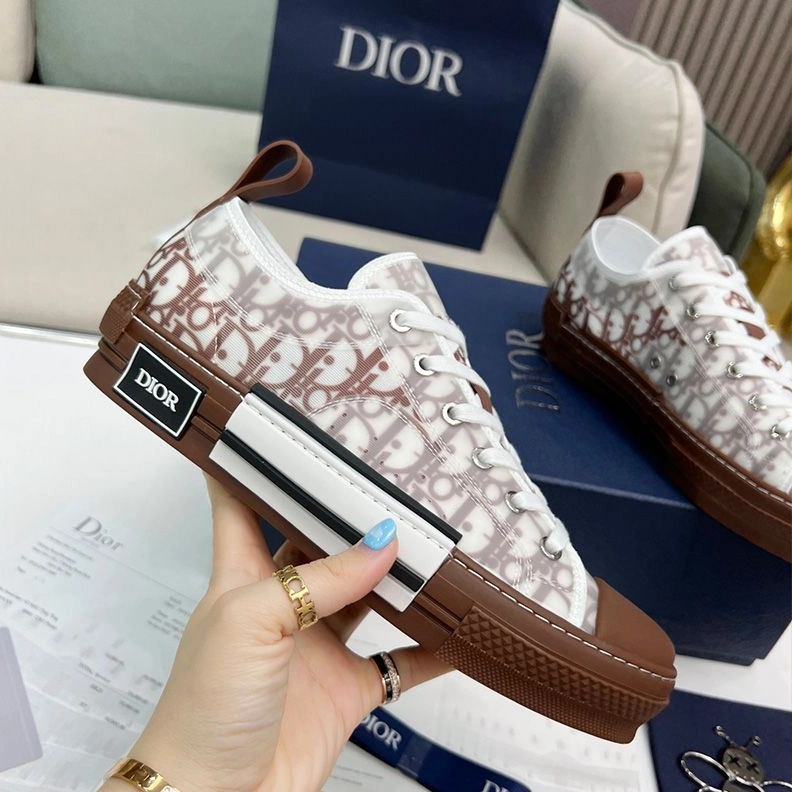 Dior B23 Sneakers Unisex Oblique Motif Canvas Brown WellDesigned 2688