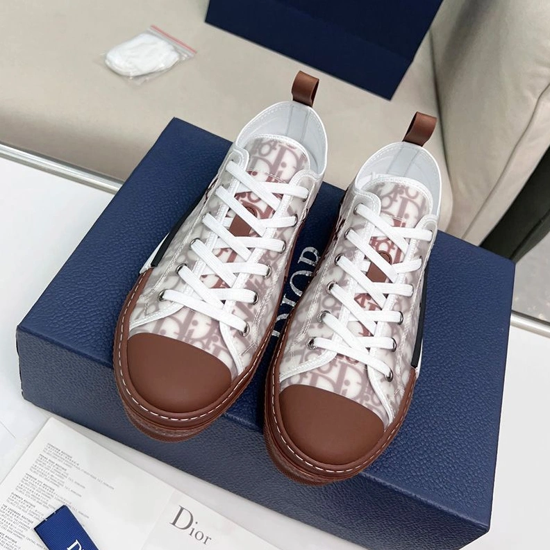 Dior B23 Sneakers Unisex Oblique Motif Canvas Brown WellDesigned 2688