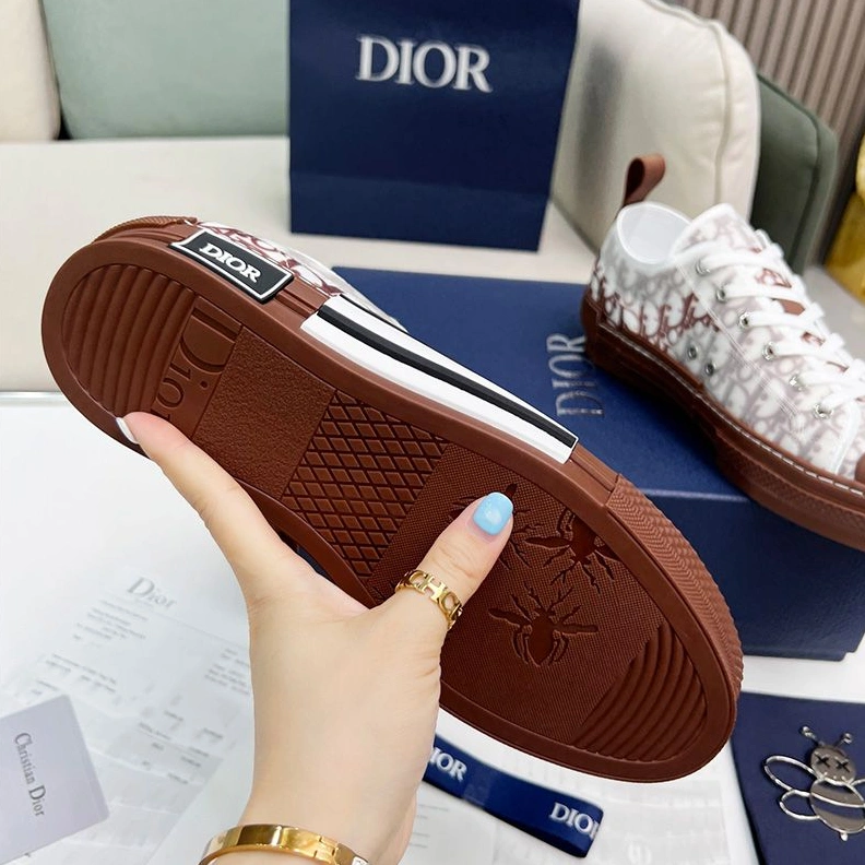 Dior B23 Sneakers Unisex Oblique Motif Canvas Brown WellDesigned 2688