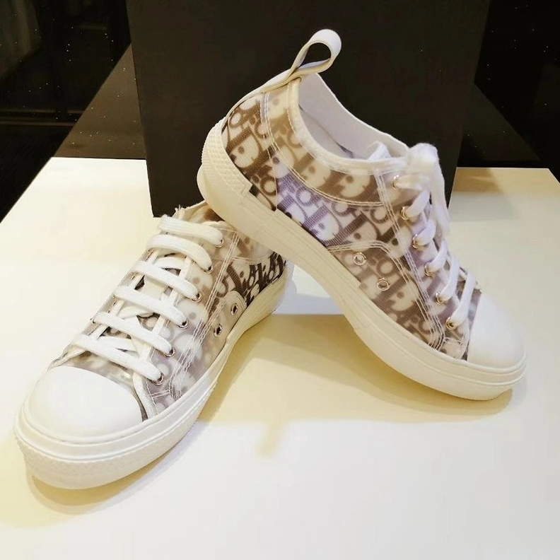 Dior B23 Sneakers Unisex Oblique Motif Canvas Khaki Popular 9616