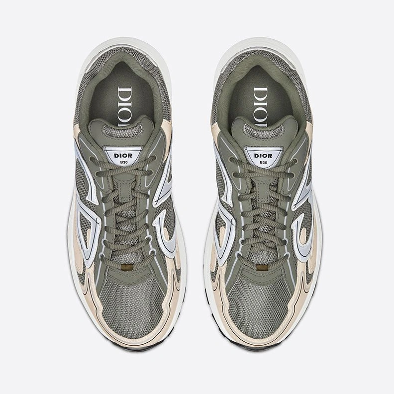 Dior B30 Sneakers Unisex Mesh and Technical Fabric Olive SportInspired 9557