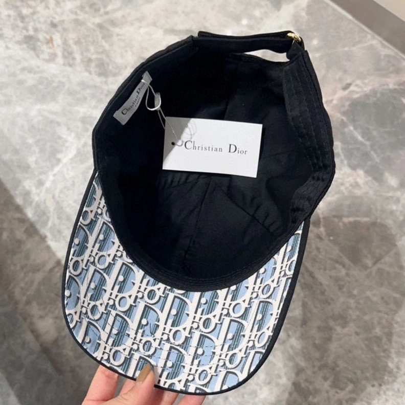 Dior Baseball Cap Dior Oblique Motif Cotton Black HighQuality 6778
