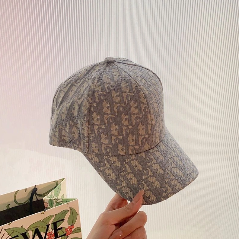 Dior Baseball Cap Oblique Motif Canvas Grey Fashionable 5396
