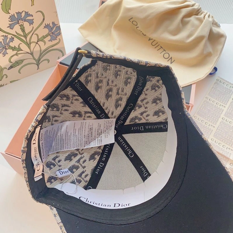Dior Baseball Cap Oblique Motif Canvas Khaki EasyMatch 9074