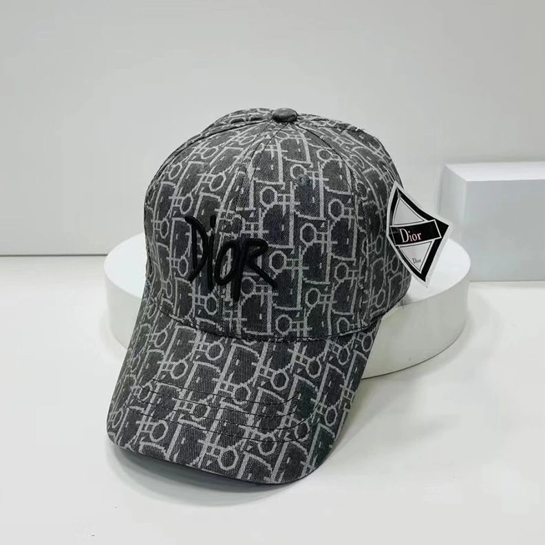 Dior Baseball Cap Shawn Logo Oblique Motif Canvas Grey EasyMatch 4536
