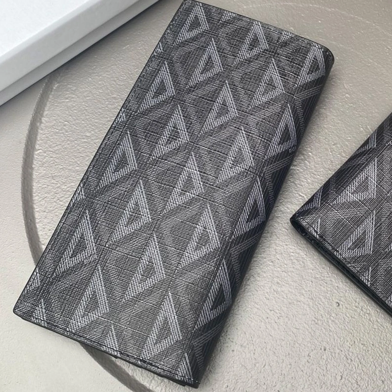 Dior Bi-Fold Long Card Holder CD Diamond Motif Canvas Black SmartChoice 6851