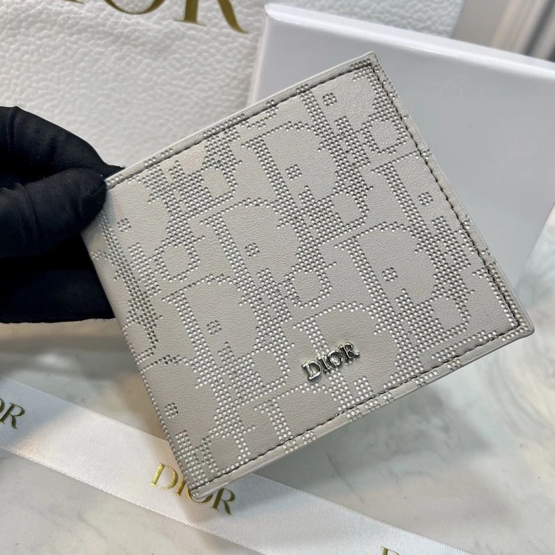 Dior Bi-Fold Wallet Oblique Galaxy Leather Grey ModernLook 7720