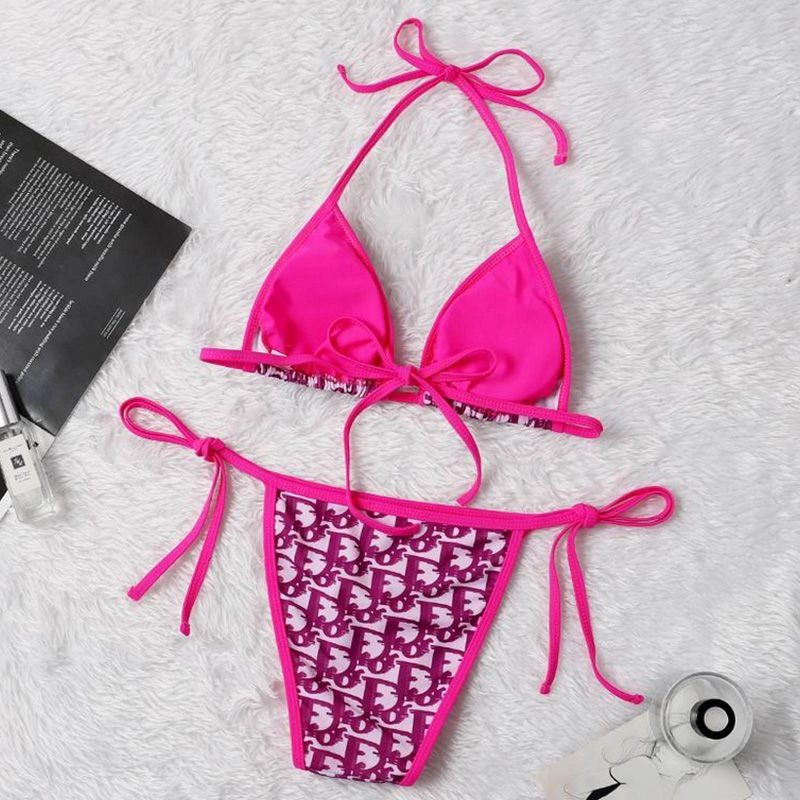 Dior Bikini Women Oblique Motif Lycra Rose WellDesigned 1256