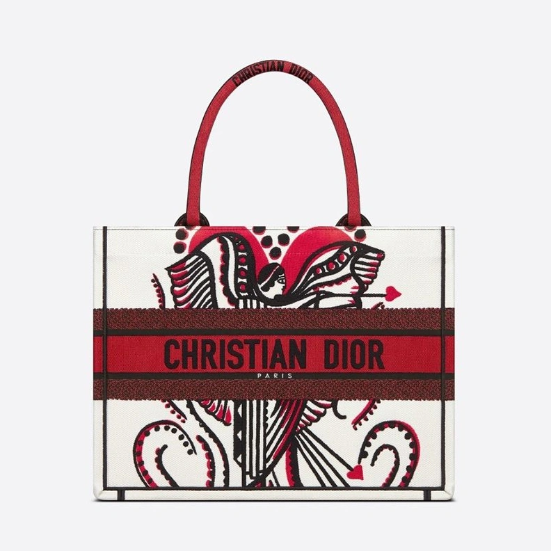 Dior Book Tote Cupidon Motif Canvas White AllSeason 2562