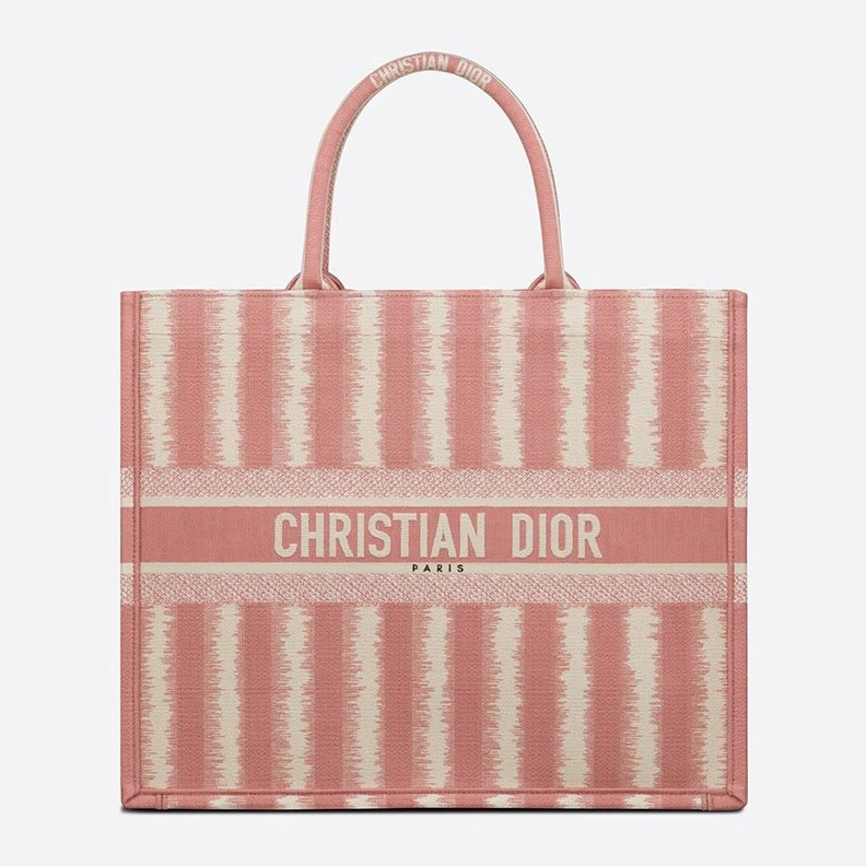 Dior Book Tote D-Stripes Motif Canvas Pink EasyMatch 7084