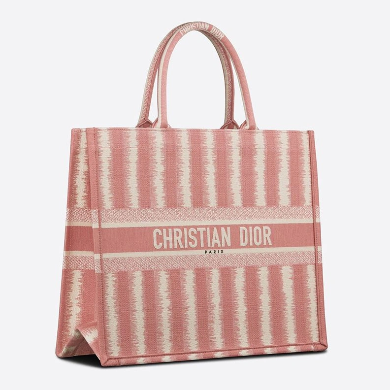 Dior Book Tote D-Stripes Motif Canvas Pink EasyMatch 7084